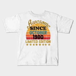 Awesome Since October 1980 41 Year Old 41th Birthday gift T-Shirt Kids T-Shirt